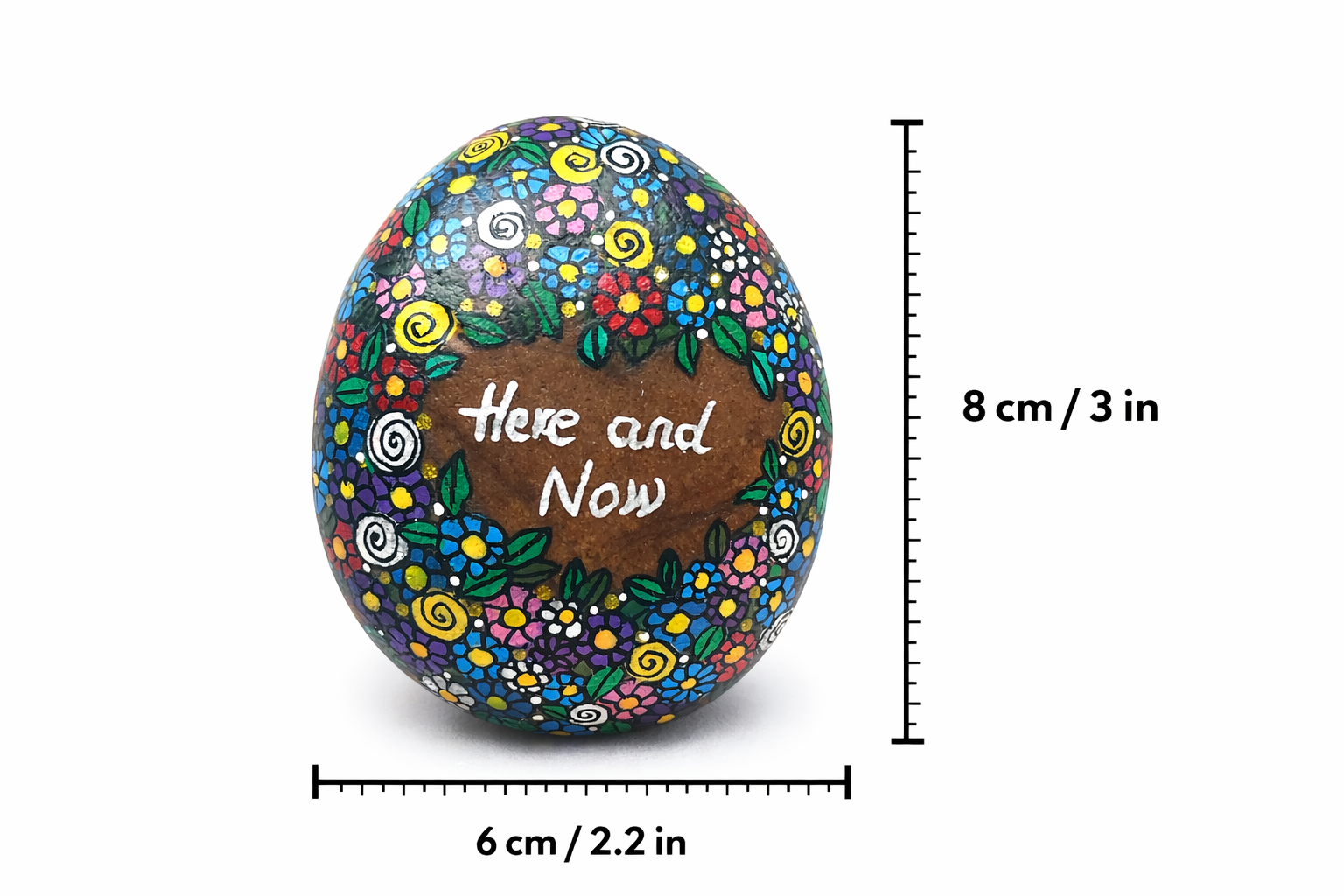 Hand Painted Stone – “Here and Now”