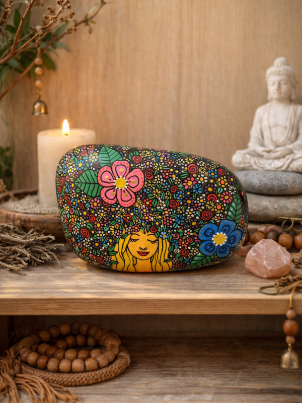 Hand Painted Stone “Bloom Beautifully and Dangerously”