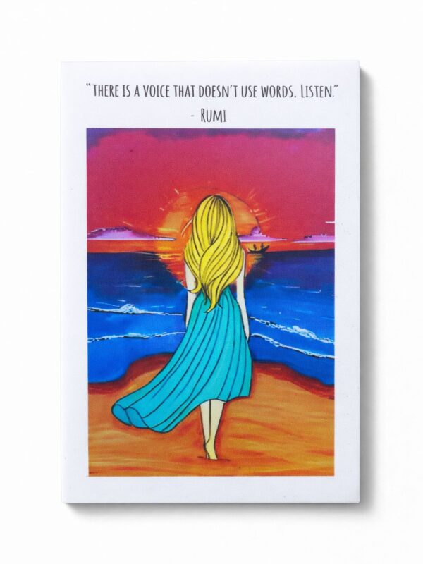 Straw Girl Rumi Quote Magnet - Intuition & Mindfulness Gift