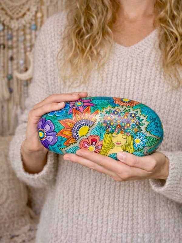 XXXL Hand Painted Stone “The World is Alive with Magic”